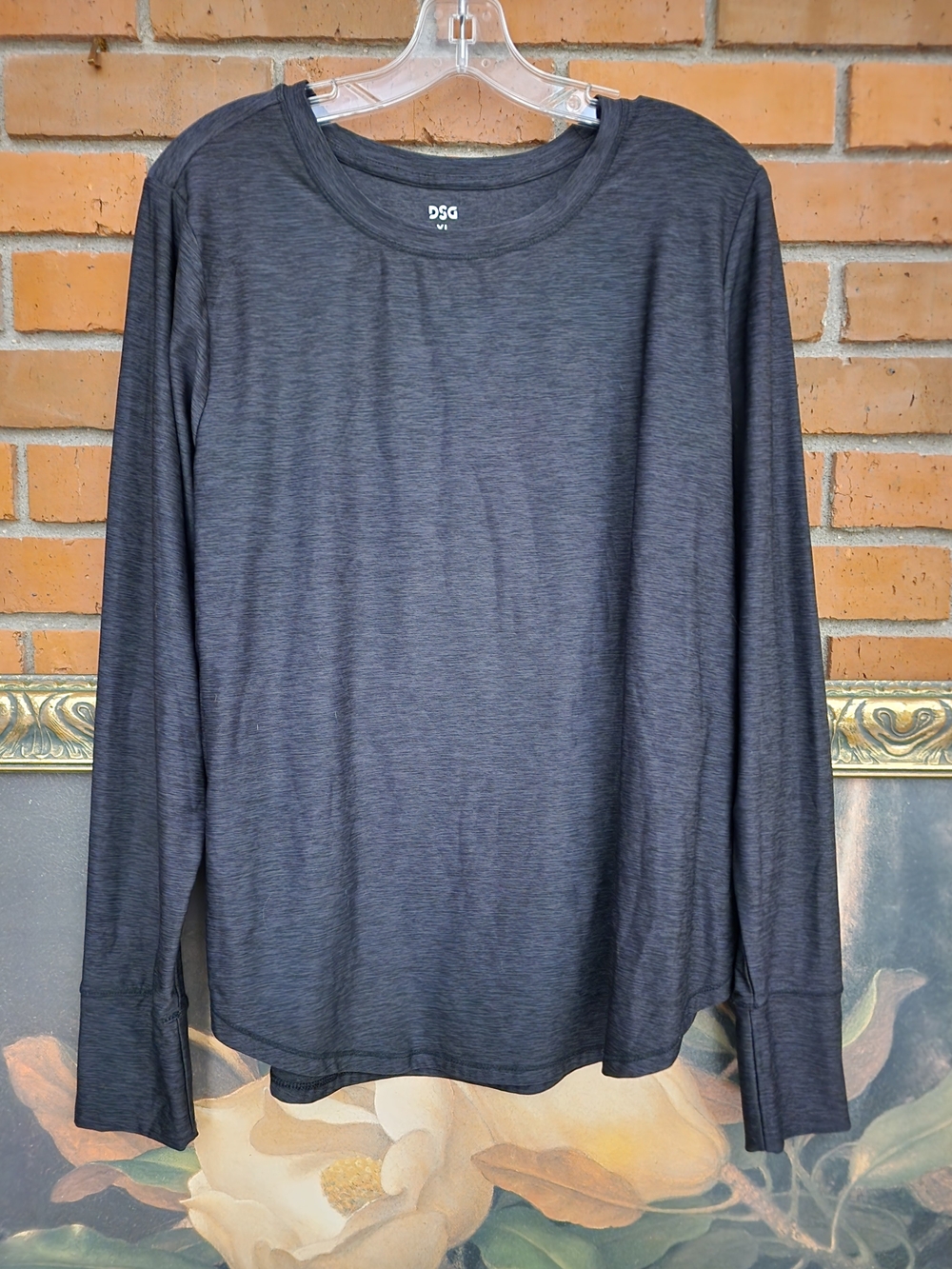 DSG Men's Long Sleeve Crew Neck Shirt - Charcoal Gray